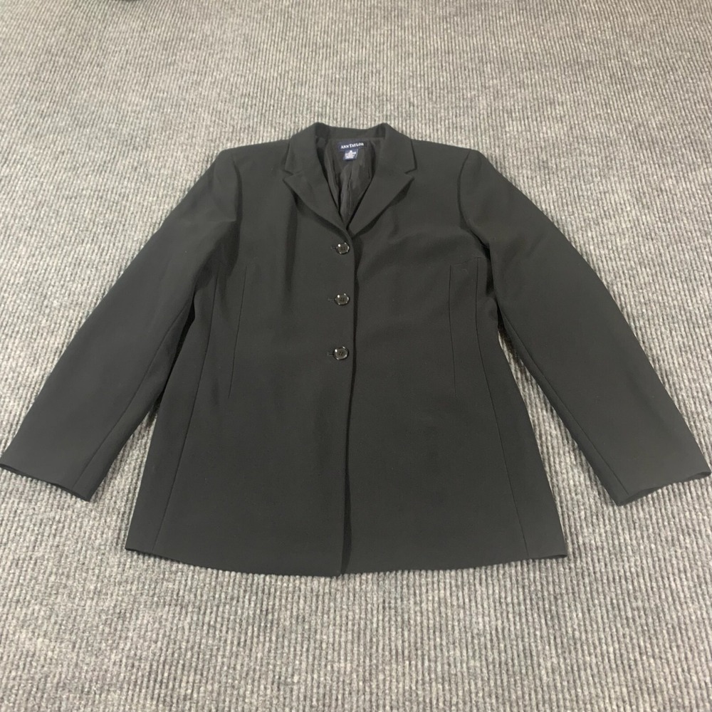 Ann Taylor Blazer Womens 10 Black Pockets‎ Lined Schoolboy Sports Coat Teacher